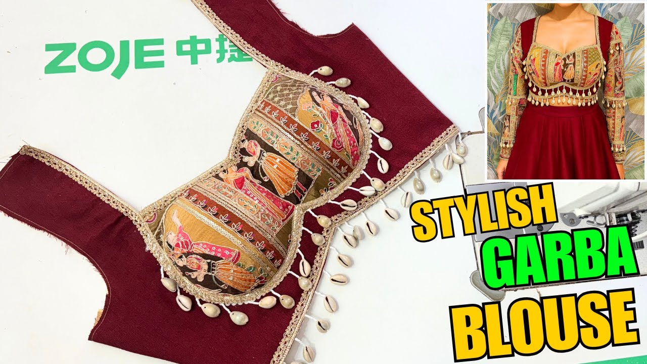 Garba Style Blouse Cutting and Stitching | Garba Blouse Designs | Trending Garba Blouse Design