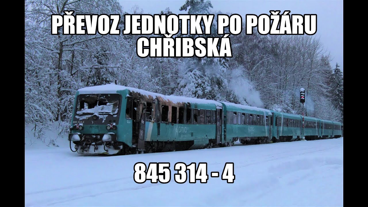 Přeprava 845 314 - 4 po požáru. Chřibská - Praha Malešice. 16.1.2020. REUPLOAD!