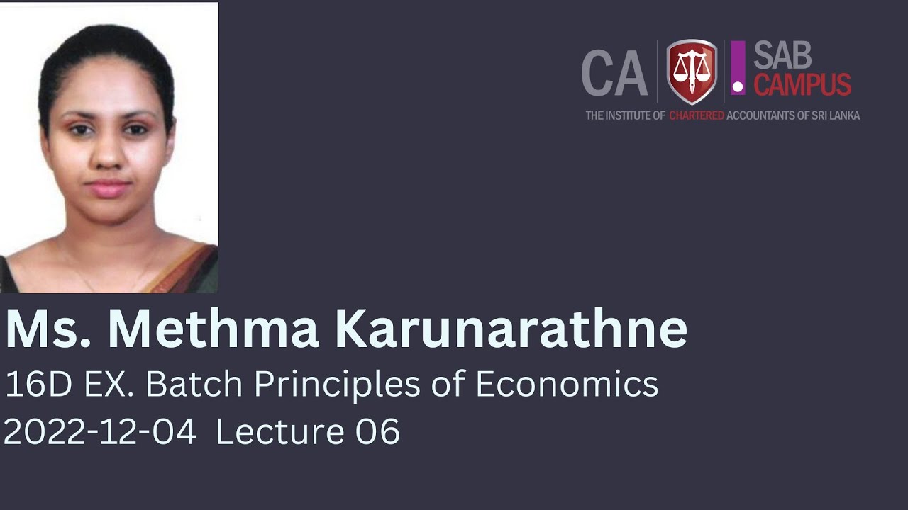 16D EX Principles of Economics Ms Methma Karunarathna 2022.12.04 Lecture 06 Part 02