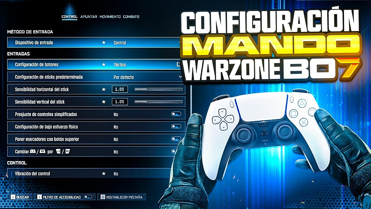 La MEJOR CONFIGURACIÓN de MANDO/CONTROL WARZONE BLACK OPS 7 | Mejor Sensibilidad, Mejor Zona Muerta