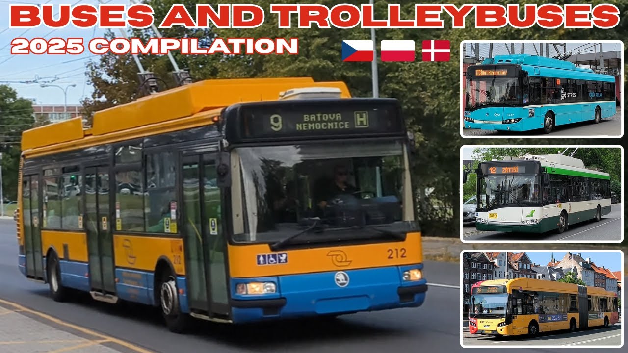 Beautiful trolleybuses and buses from my travels in 2025 compilation - 4K