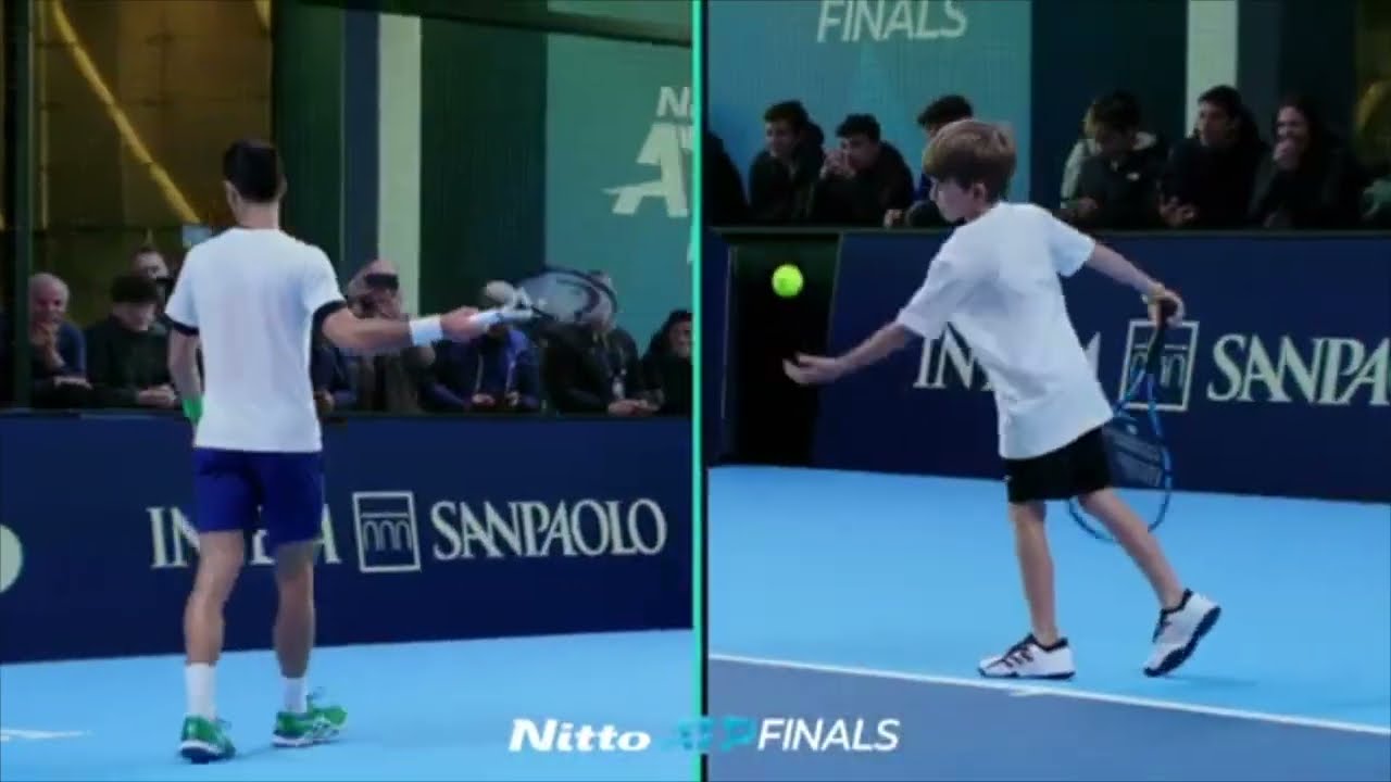 Novak Djokovic Practice with his son (Stefan) in Turin