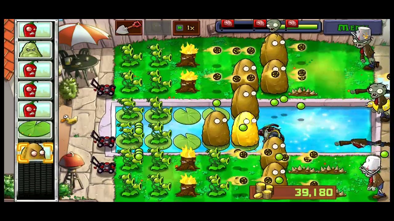 Plants vs. Zombies - Pool - Level 10 (10 of 10) (10/10) - Gameplay (NO BGM)