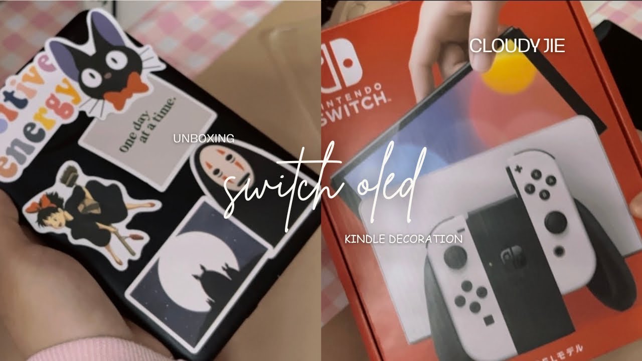 switch oled unboxing 👾 + decorating my kindle 📚