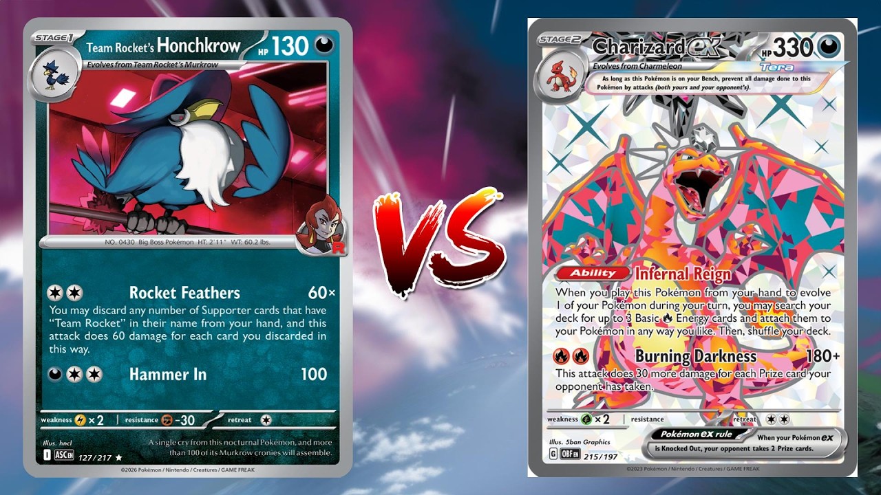 Pokemon TCG Live Team Rocket's Honchkrow VS Charizard EX Pidgeot EX!!