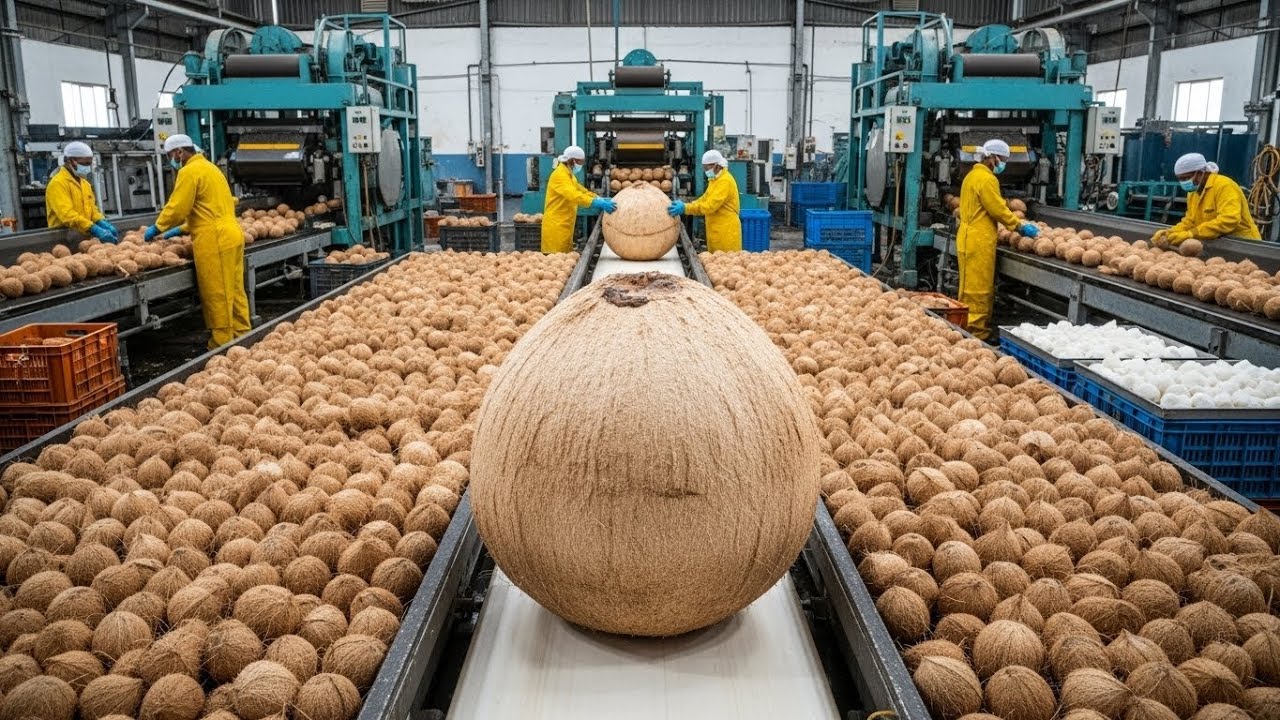 Inside the Coconut Processing Factory &ndash; Raw Coconut to Global Products | Full Manufacturing Tour
