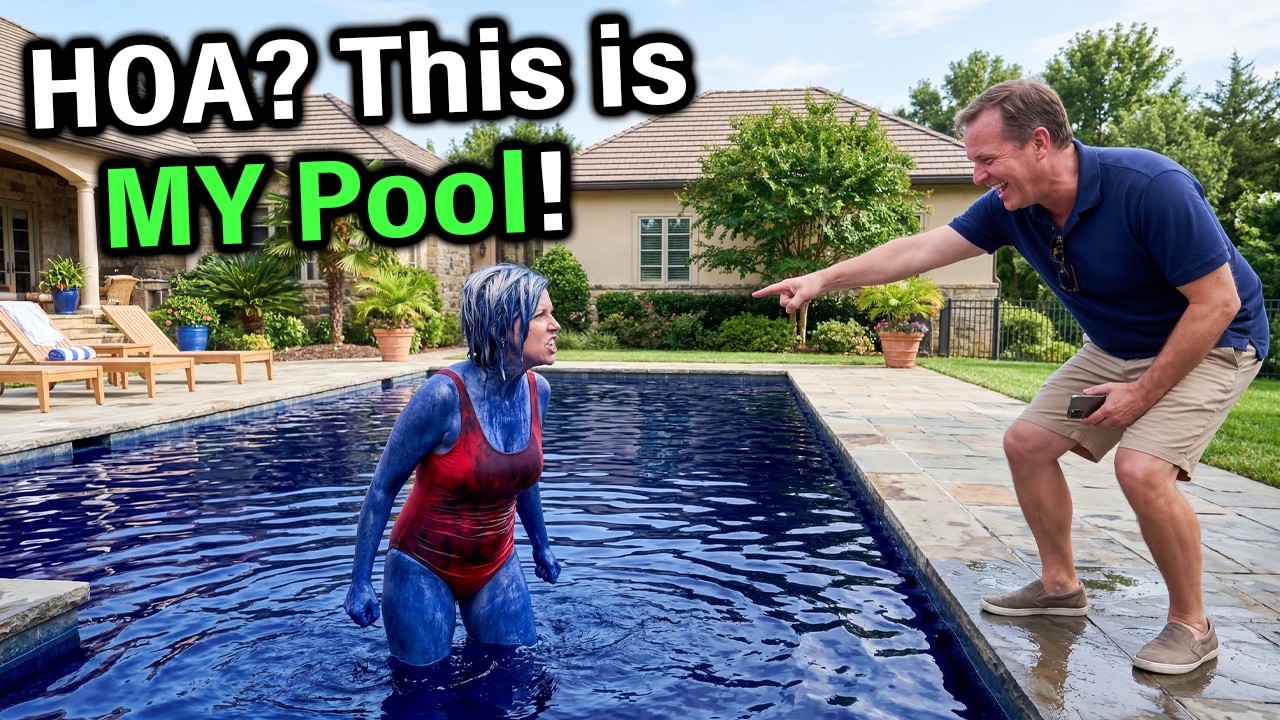 HOA Karen won&rsquo;t stop trespassing my Pool, Claims it&rsquo;s HOA common area.. so I set a trap!