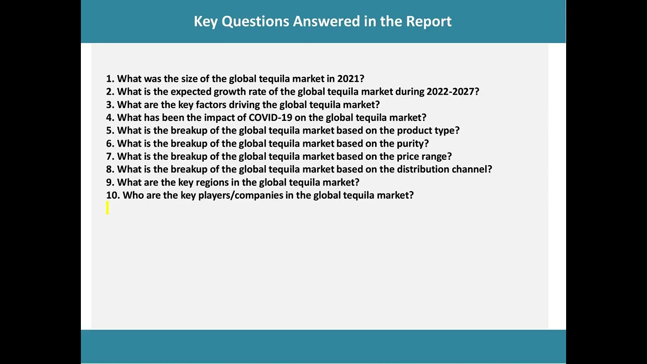 Tequila Market Share, Trends and Forecast Report 2022-2027