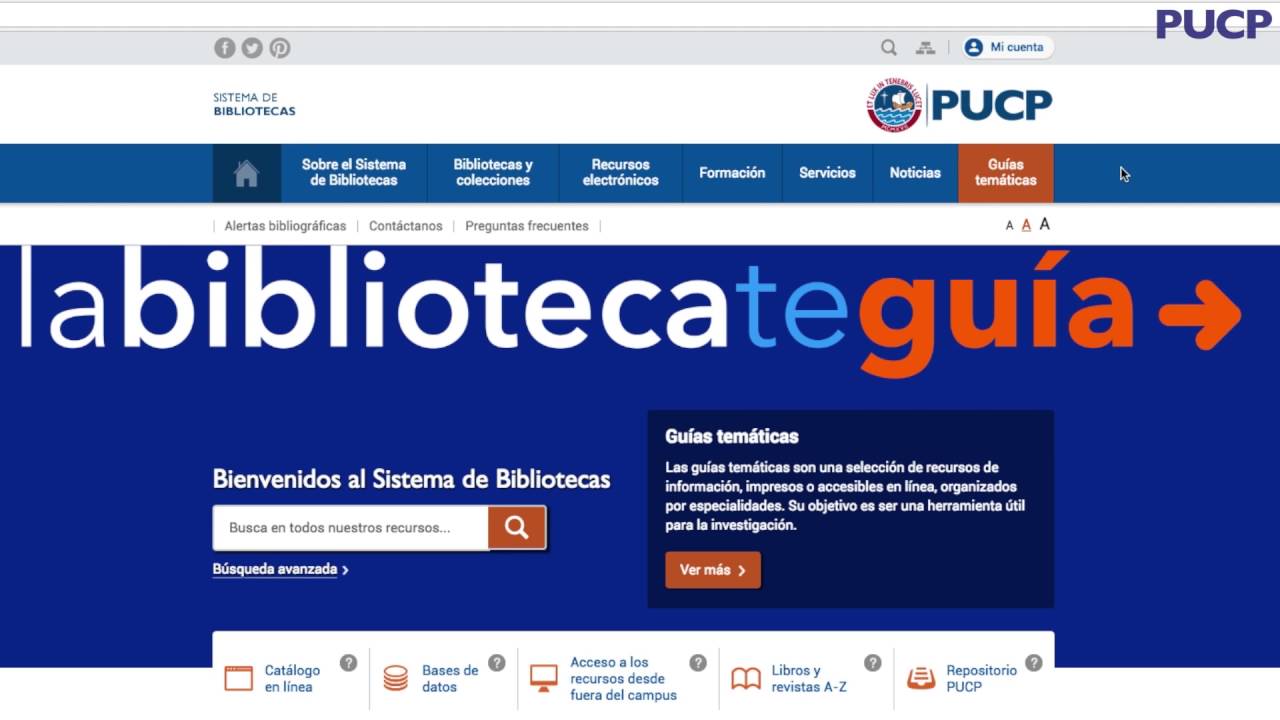 PUCP - Conoce las nuevas guías temáticas del Sistema de Bibliotecas