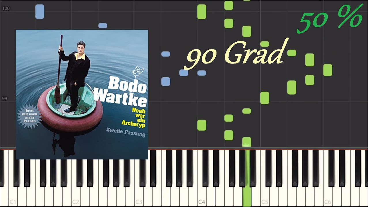 90 Grad - Bodo Wartke piano tutorial (Synthesia) 50 %