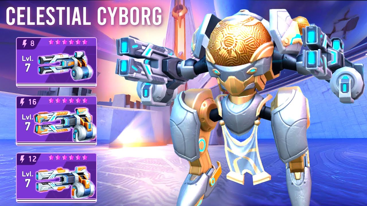 New CELESTIAL CYBORG - Solis & Quantum Gun 8 12 16 - Mech Arena