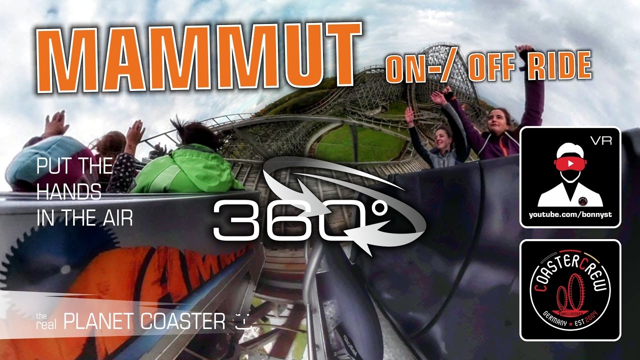 360° Mammut Wooden Roller Coaster | 4K 360 video VR on-ride POV | Tripsdrill Holzachterbahn