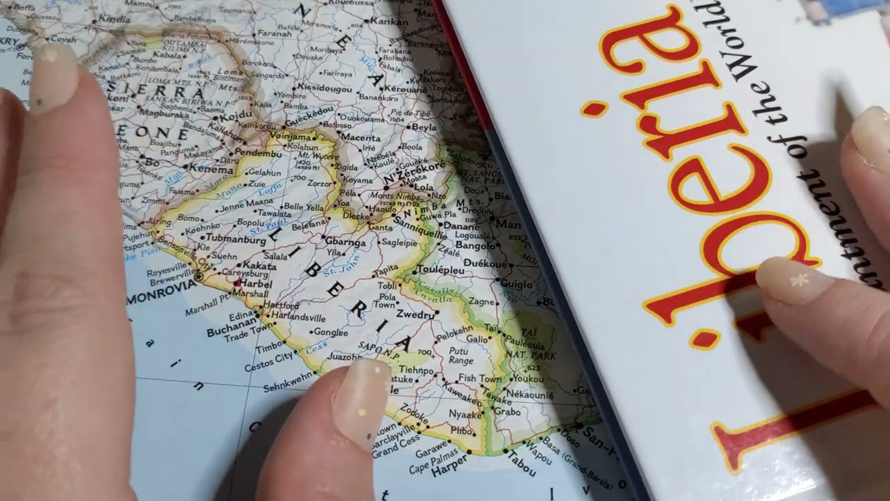 ASMR ~ Liberia History & Geography ~ Soft Spoken Page Turning Map Pointing