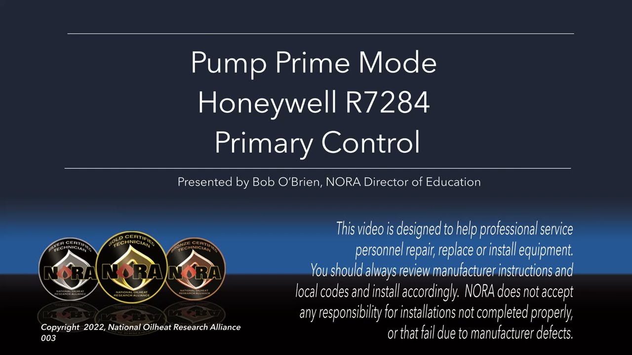 Honeywell R7284 Pump Prime