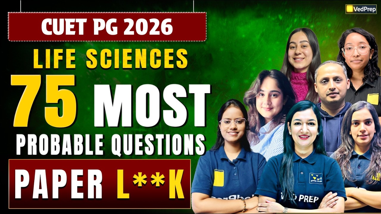 CUET PG Life Sciences 2026 | 75 Most Probable Questions 🔥 Most Expected Questions | CUET PG 2026