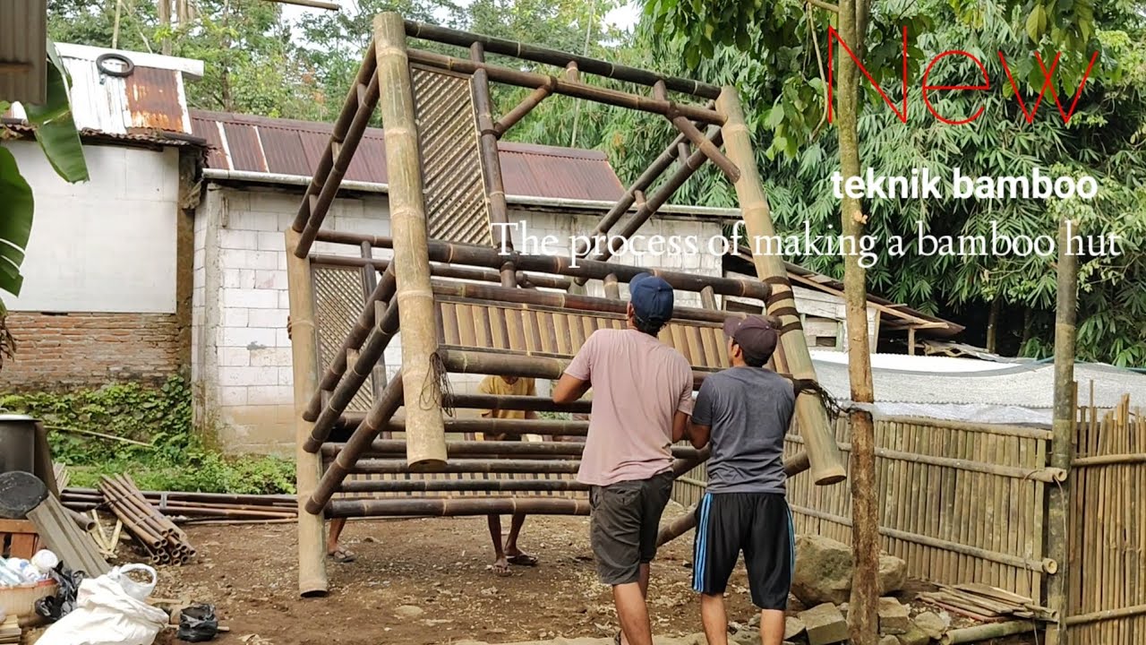 The process of making a bamboo hut