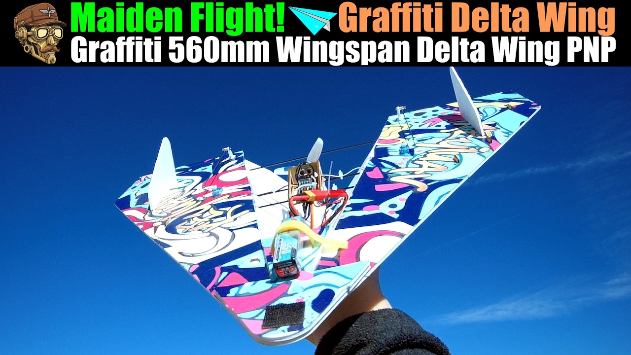 Первый полёт! Модель самолета Graffiti Delta Wing с размахом крыла 560 мм (PNP).
