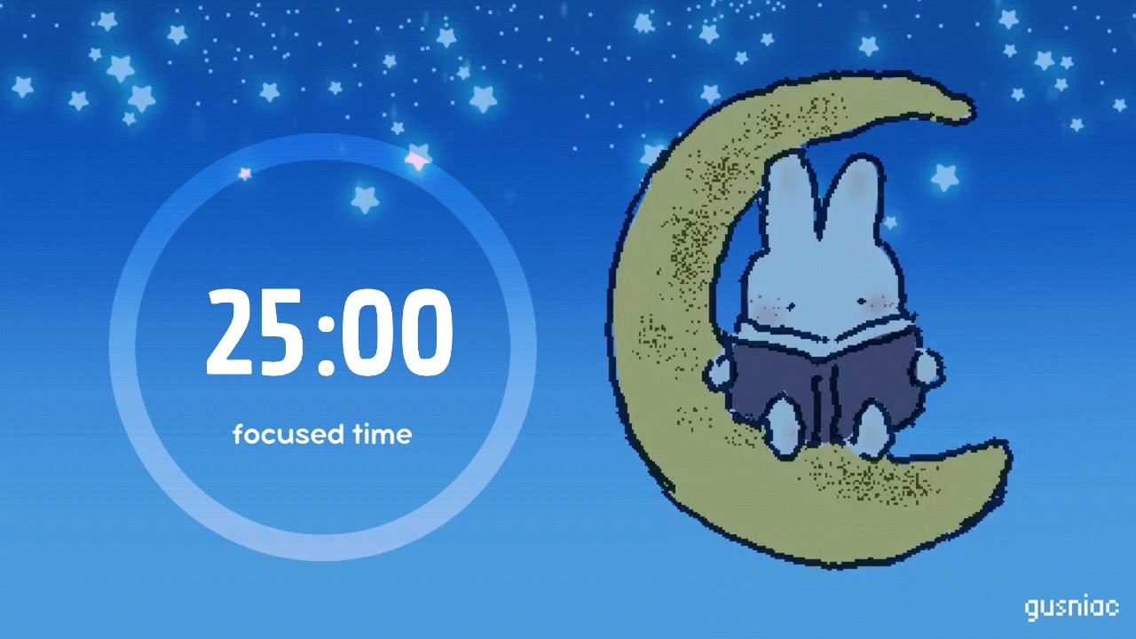 2-HOUR STUDY WITH ME | Pomodoro 25/5 x 4 | 🌙✨ Peaceful Miffy, No Mid Ads