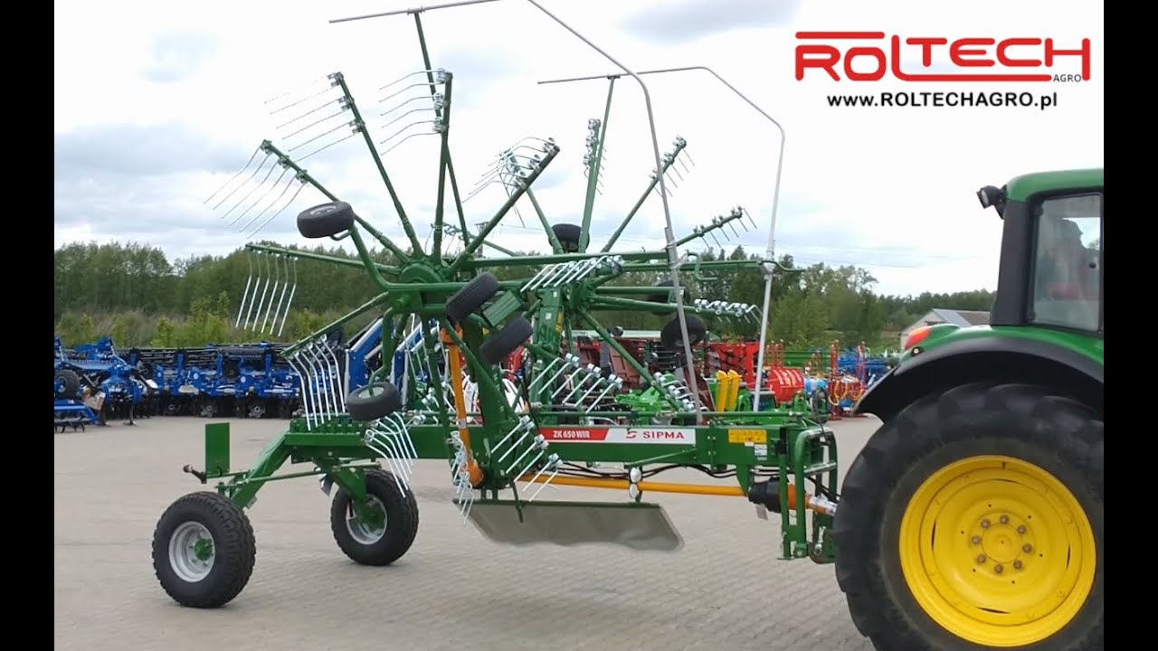Zgrabiarka karuzelowa SIPMA ZK 650 WIR  z JOHN DEERE 6150M - prezentacja / ROLTECH Poniaty