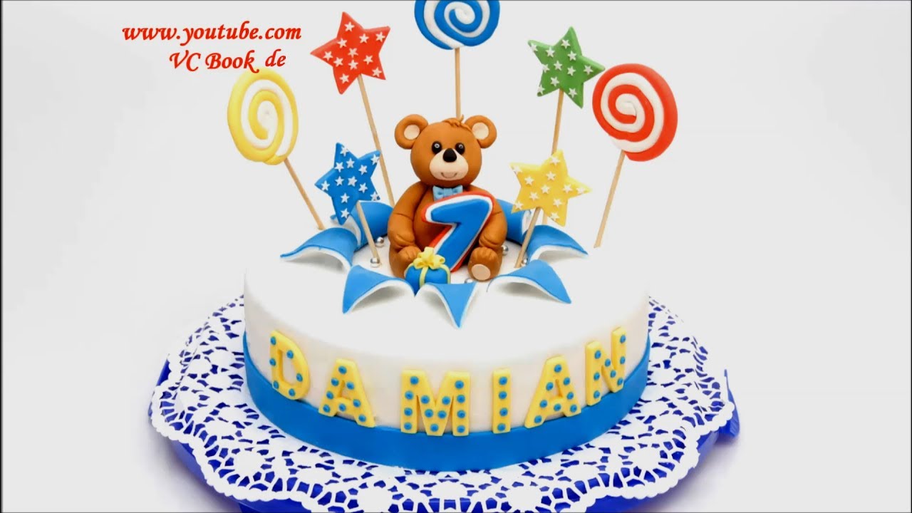 Kinder Geburtstagstorte mit Teddy / Explosionstorte / Motivtorte / Fondant Cake