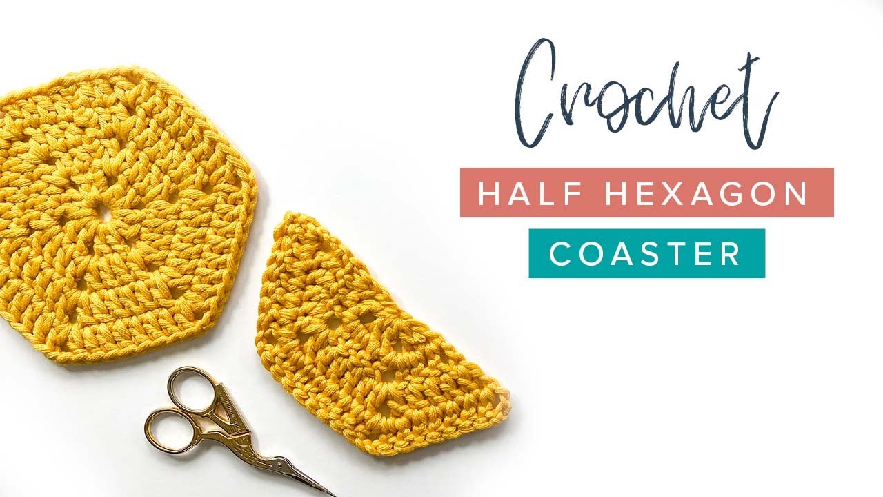 How to Crochet a Half Hexagon Coaster | Crochet Pattern by Crochet and Tea