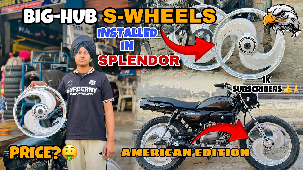 Big-Hub/S-Wheels installed In Splendor Modified🛞🚀💀| 1K Subscribers Done👍 || Alloy Wheels Splendor |