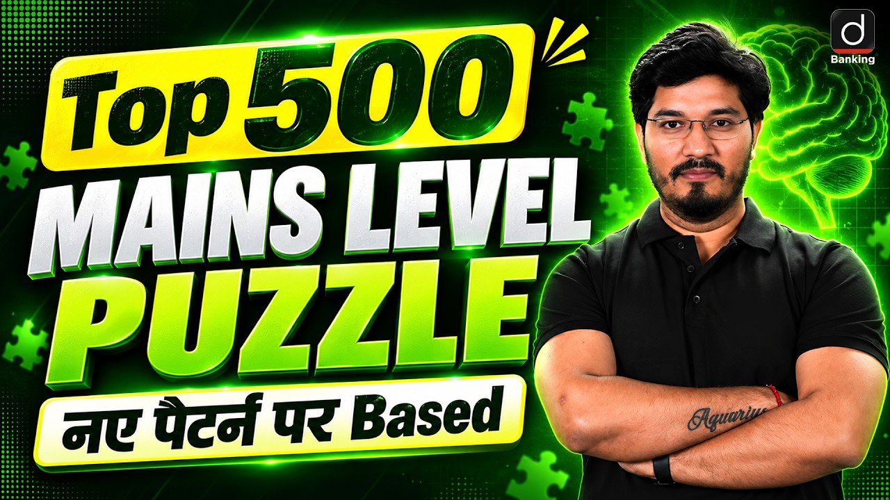 Puzzle Reasoning | Top 500 Mains Level Puzzle | Reasoning for Banking Exam | by Shantanu Sir #1