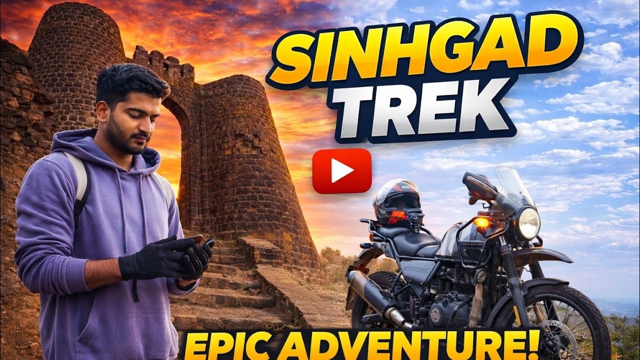 SINHGAD FORT TREK | HIMALAYAN 411🏍 | 1st Vlog | Fun Day