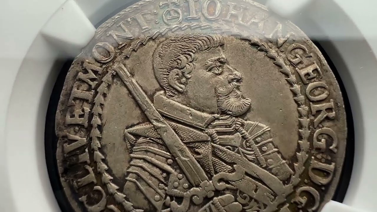 1628 German States Saxony 1/4 Silver Thaler NGC AU58