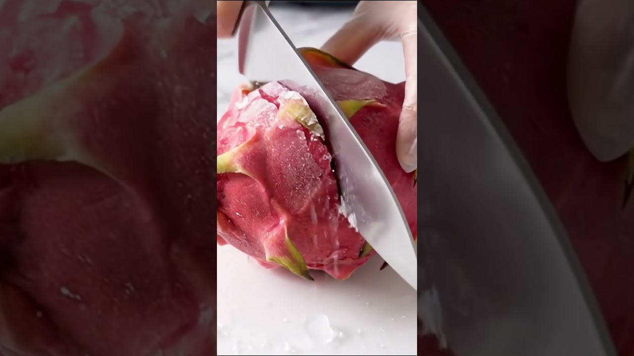 Slicing a Frozen Dragon Fruit &mdash; Icy Texture & Vibrant Color ASMR #asmr #asmrsounds #asmrshorts