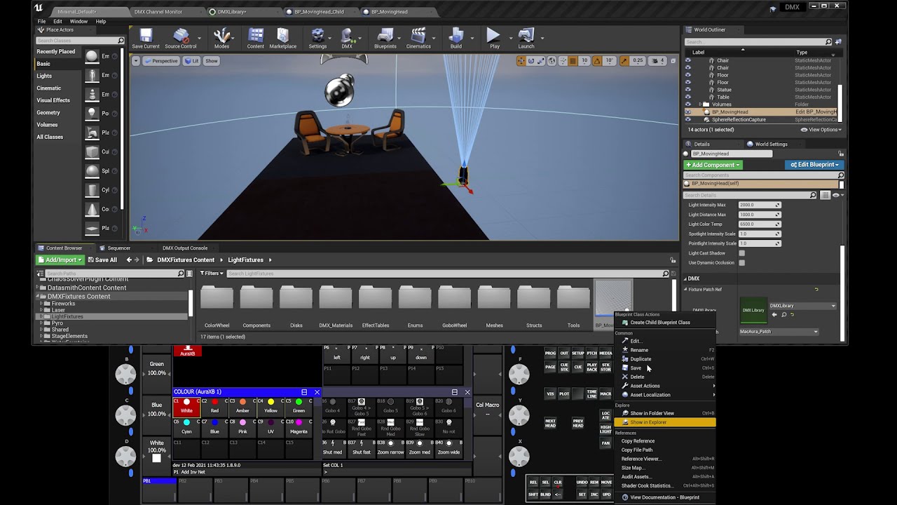 Using Chamsys MagicQ to control DMX Lighting in Unreal