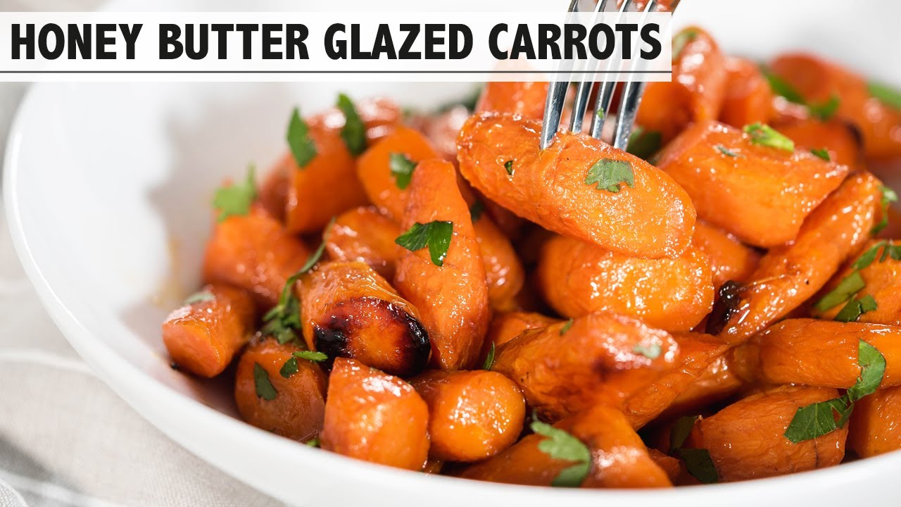 Honey Butter Glazed Carrots (gluten free!) | Only 4 Ingredients to Make this Healthy Side Dish!