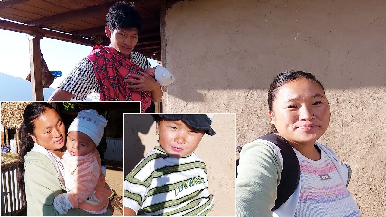 sanjip jina are going to local market for some shopping in the village | a village family from Nepal