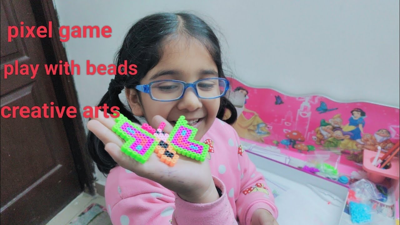 How to play pixels game/kids indoor activities/How to make/Birds and Butterflies/Artwork with beads