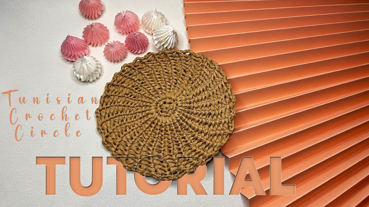 Tunisian Crochet Trivet | Raffia Crochet Tutorial | Coaster for Beginners 🧶✨ #trending #fyp