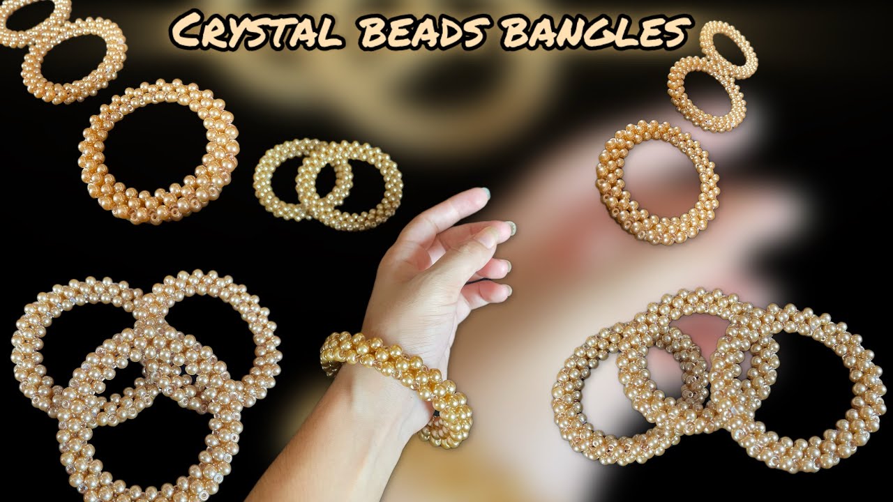 How to make crystal bead bangles / bead bangles / pearl bangles/ diy beads bangles
