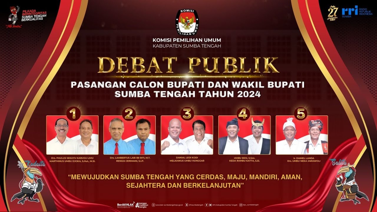🔴 LIVE DEBAT PUBLIK PASANGAN CALON BUPATI & WAKIL BUPATI SUMBA TENGAH TAHUN 2024 | 16 NOVEMBER 2024