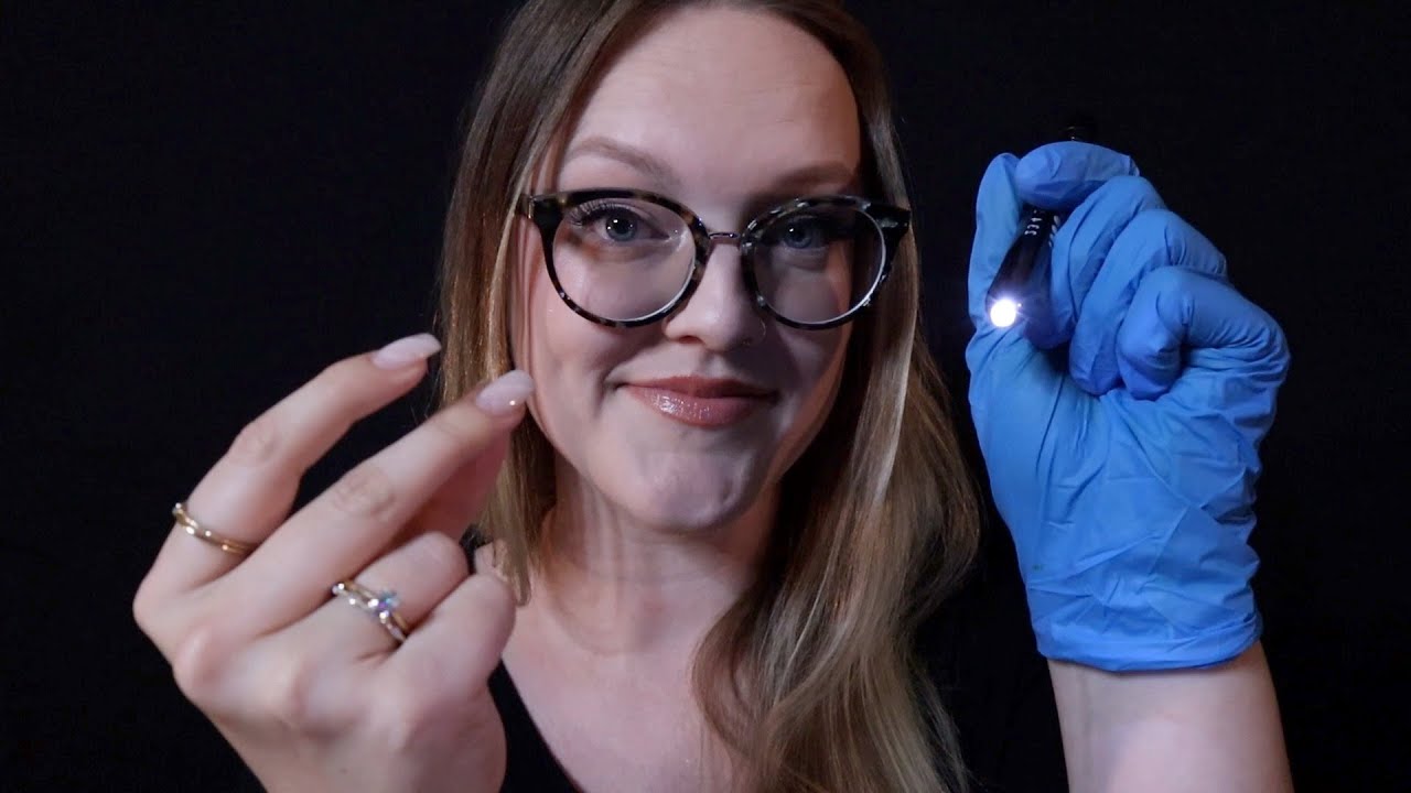 ASMR Focus on Me, I'm Your Doctor - glasses tapping, snapping, light triggers, breathing exercises