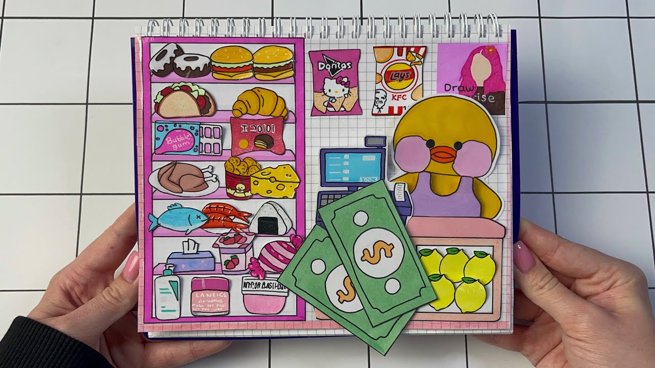 [💸paper diy💸] GROCERY MART🤑🛍 Paper duck 🐥 ASMR 종이 장난감 | 식료품 점 tutorial