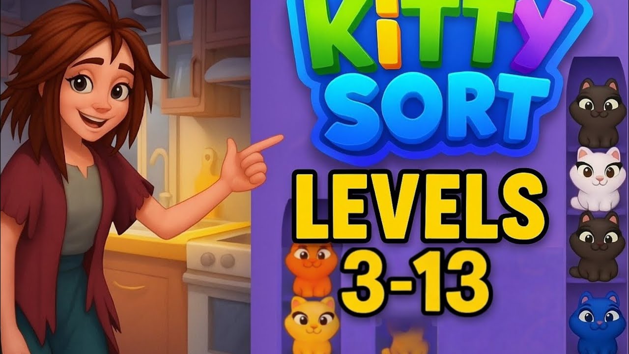 Kitty Sort Level 3-13 hard🔥full gameplay #gamplay #gaming
