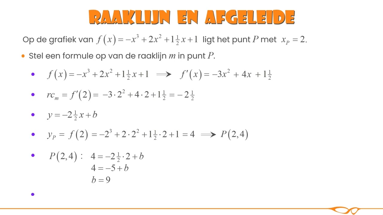 Vwo wiskunde B - Raaklijn en afgeleide (met oefenopgaven)