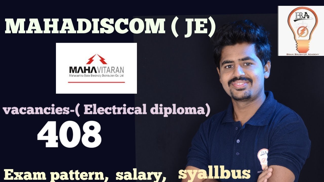 Mahadiscom Recruitment 2019 ( JE))   syllabus, books, exam pattern