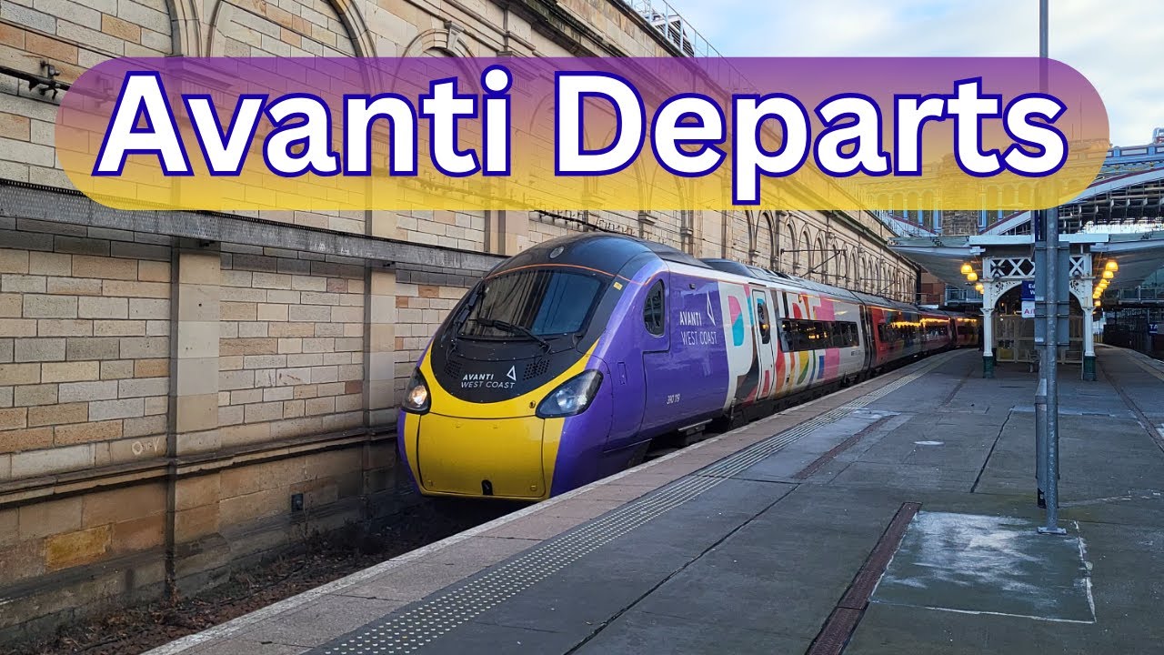 Avanti West Coast Departs Edinburgh Waverley 🚆 Station Ambience & Departure Whistle