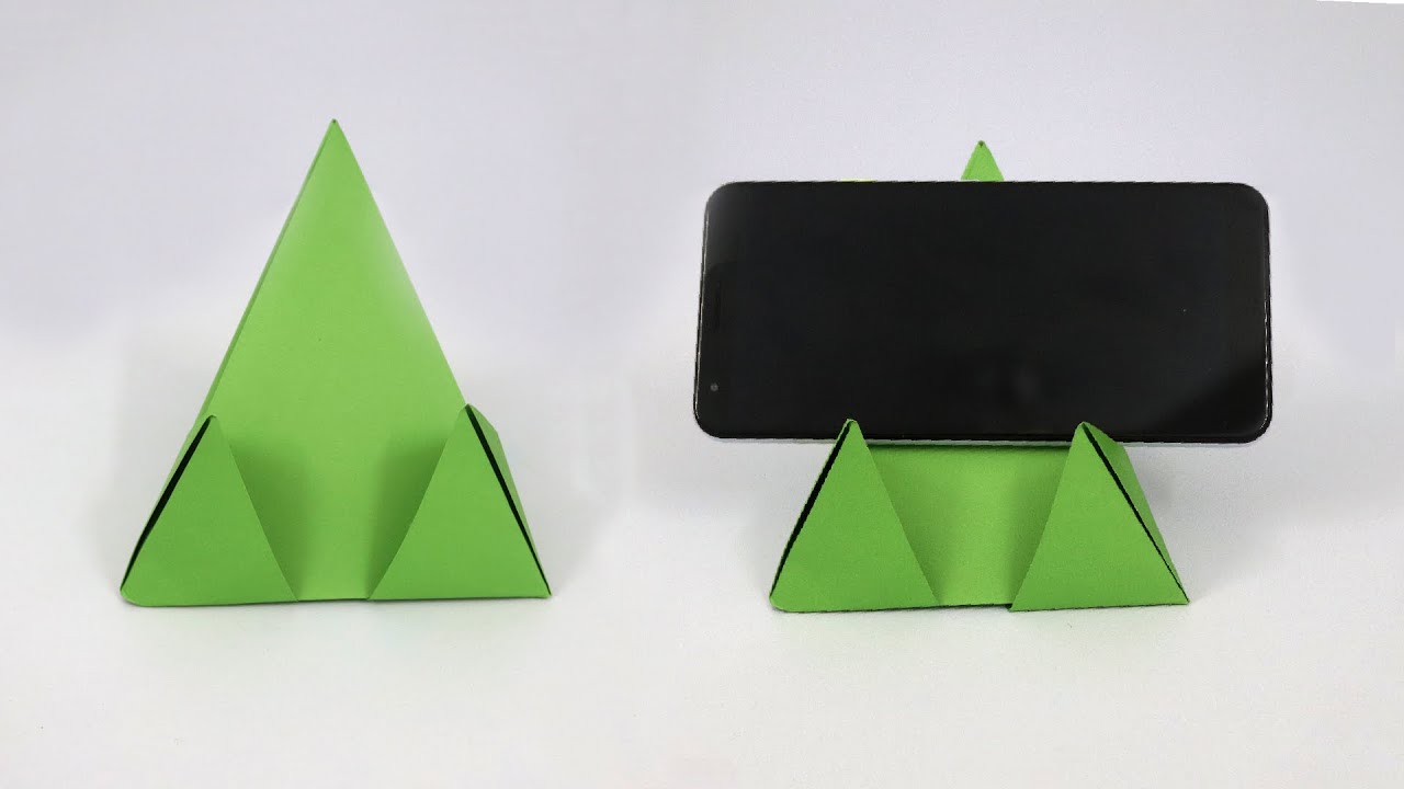 How to Make Paper Mobile Stand without glue - Easy Origami Phone Stand - No glue Phone Stand