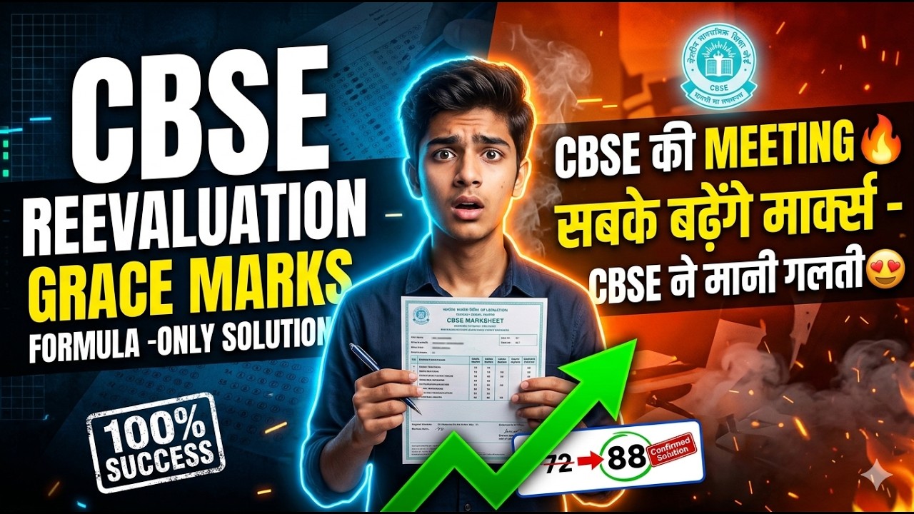 CBSE RE-EVALUATION GRACE MARKS FORMULA -ONLY SOLUTION CBSE की MEETING🔥सबके बढ़ेंगे मार्क्स