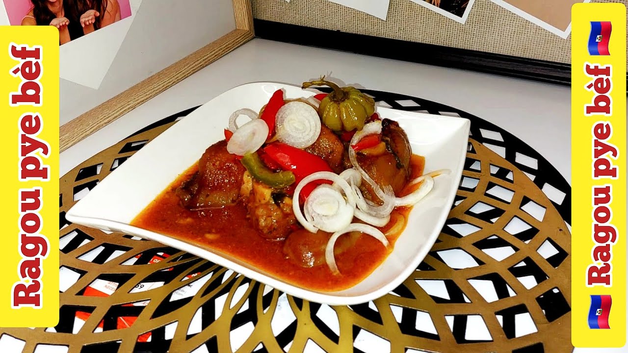 59) Resèt ragou pye bèf, yon sòs ki ka akonpagne anpil lòt manje // Recette cuisine hattienne
