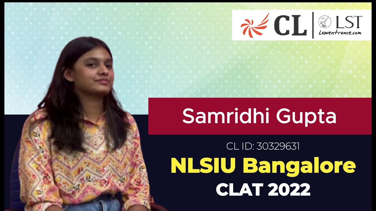 Dreams to Reality: NLSIU Bangalore || Samridhi Gupta || Career Launcher Ranchi Program: CLAT 2022