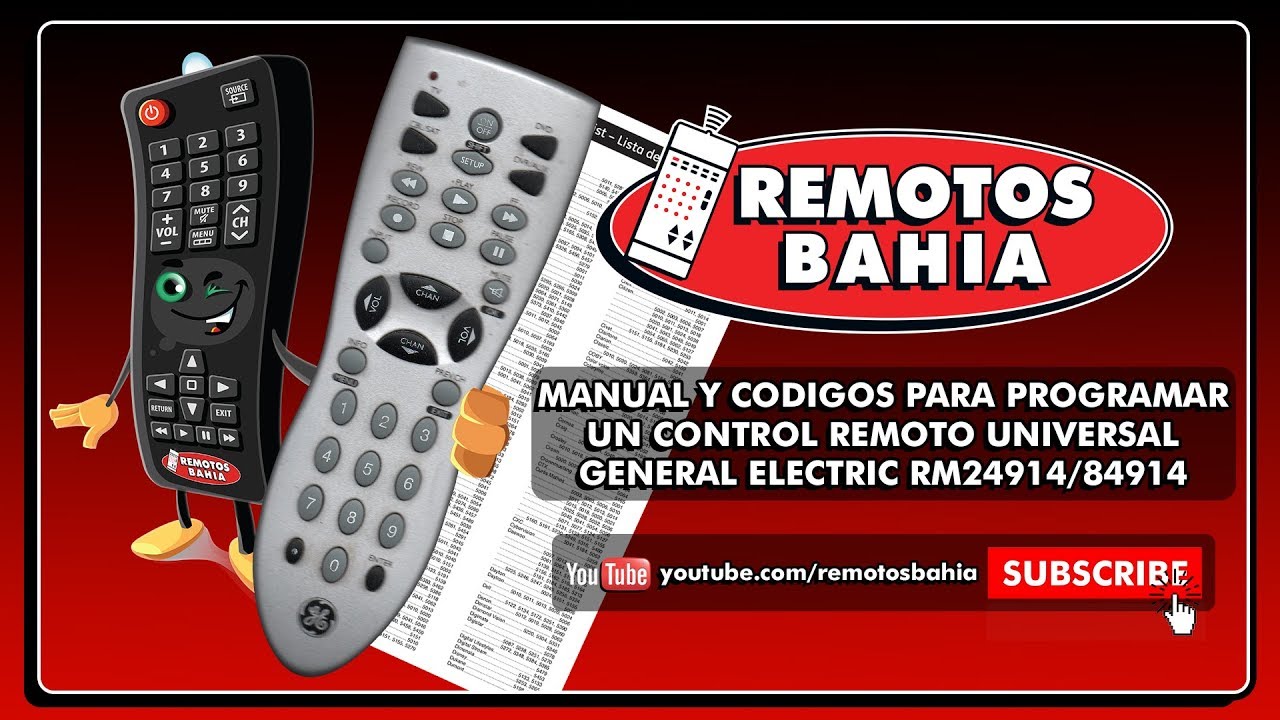 MANUAL Y CODIGOS PARA PROGRAMAR UN CONTROL REMOTO UNIVERSAL GENERAL ELECTRIC RM24914/84914