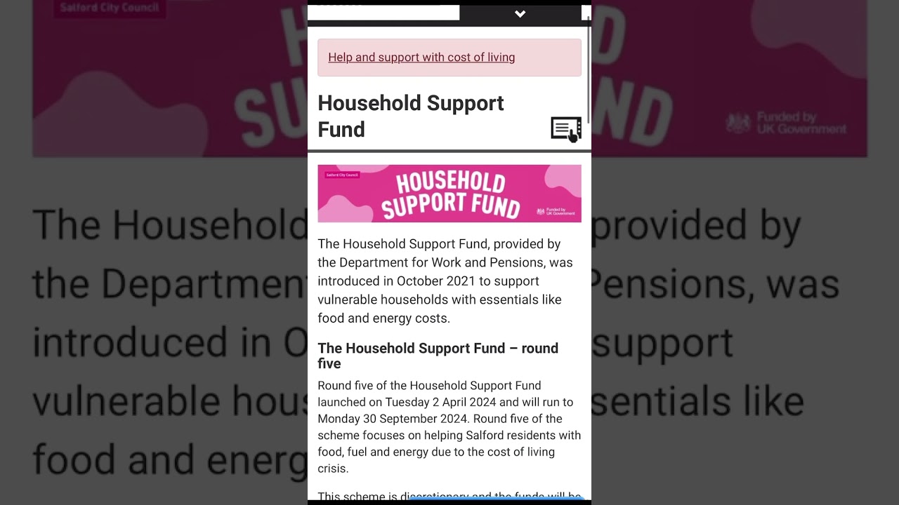 Household support fund #benefits