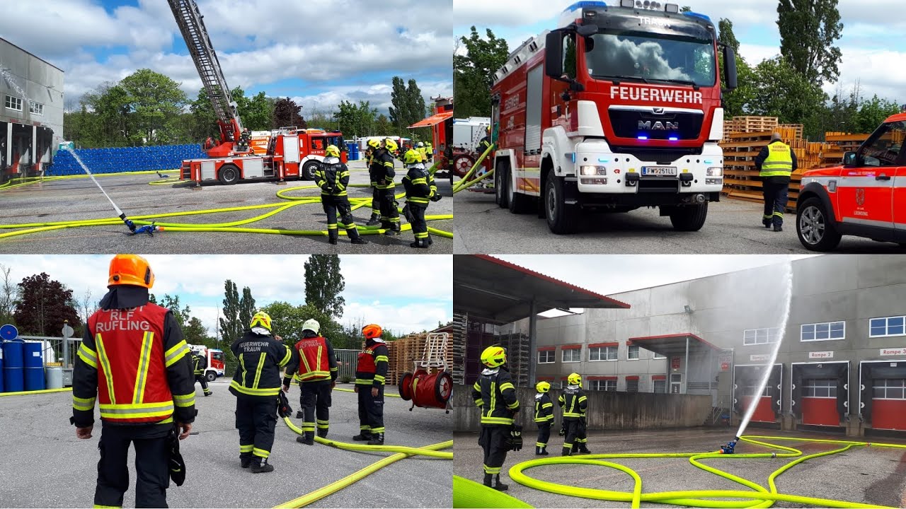 4 Feuerwehren  bei Großübung im Einsatz